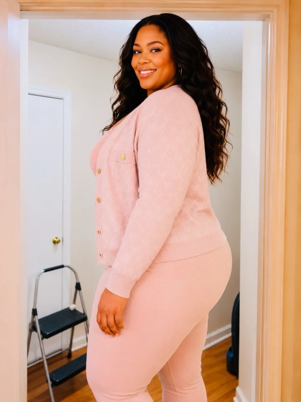 Michael Kors Pink Knit Cardigan - Picture 3 of 4